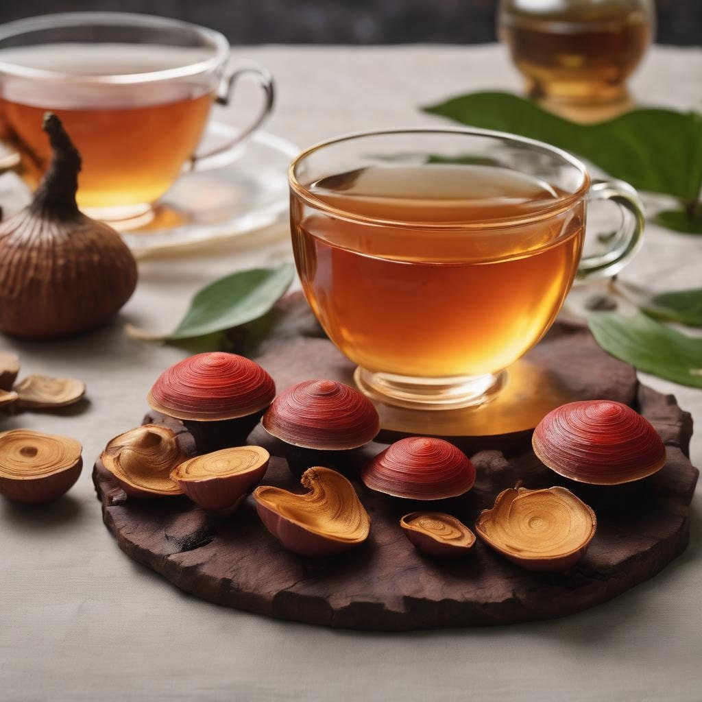 100g Reishi Mushroom – A premium pack of whole dried Reishi fruiting body. Placed on a clean, earthy background with natural Reishi mushrooms, symbolizing immunity, longevity, and holistic wellness.